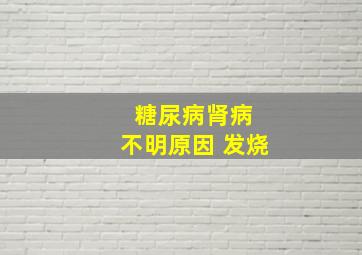 糖尿病肾病 不明原因 发烧